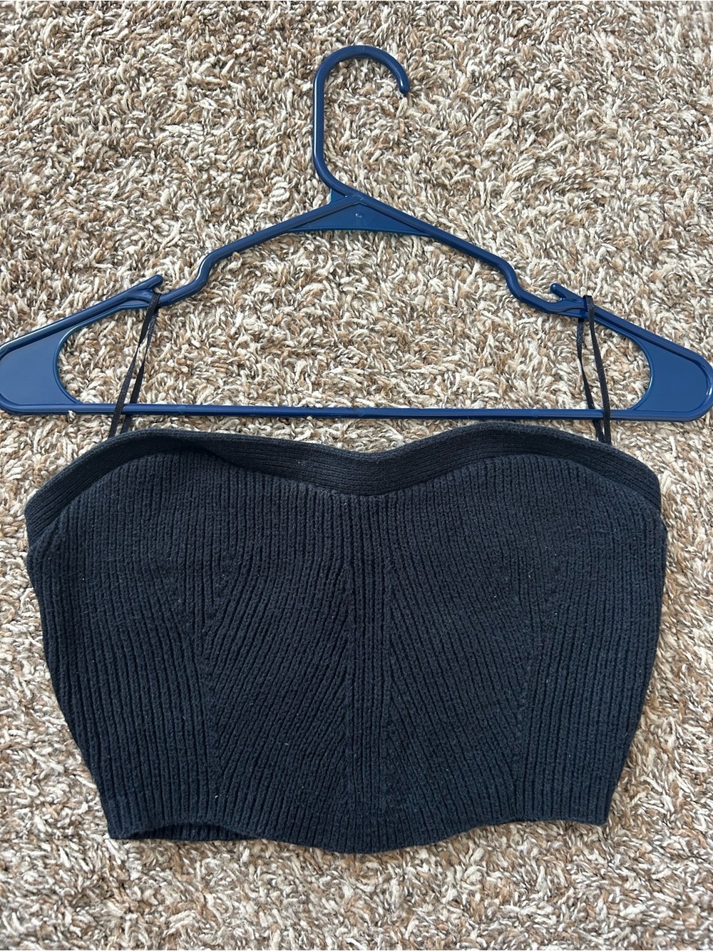 PacSun Black Ribbed Strapless Knit Tube Top